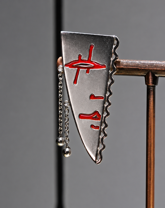 Orecchino Segni Angeleri Ti Amo Argento 925 Smalto Rosso | Atelier Orafo | base