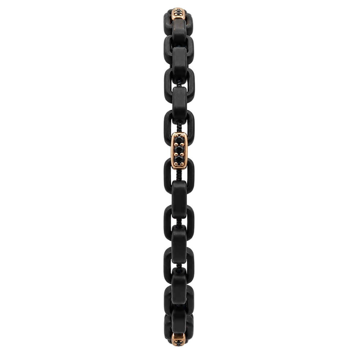 Bracciale · Titanio e Oro 18kt · Diamanti Neri Naturali