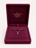 catenina con ciondolo lettera oro 18kt e diamanti naturali con scatola