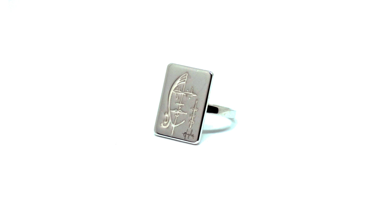 "Lei" · Anello in Argento 925‰ e Smalto Bianco · Collezione SEGNI · Luciano Angeleri